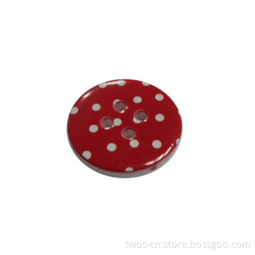 Silk-screen Plastic Button, Perfect in Fancy Dot Pattern, Available in Various Designs